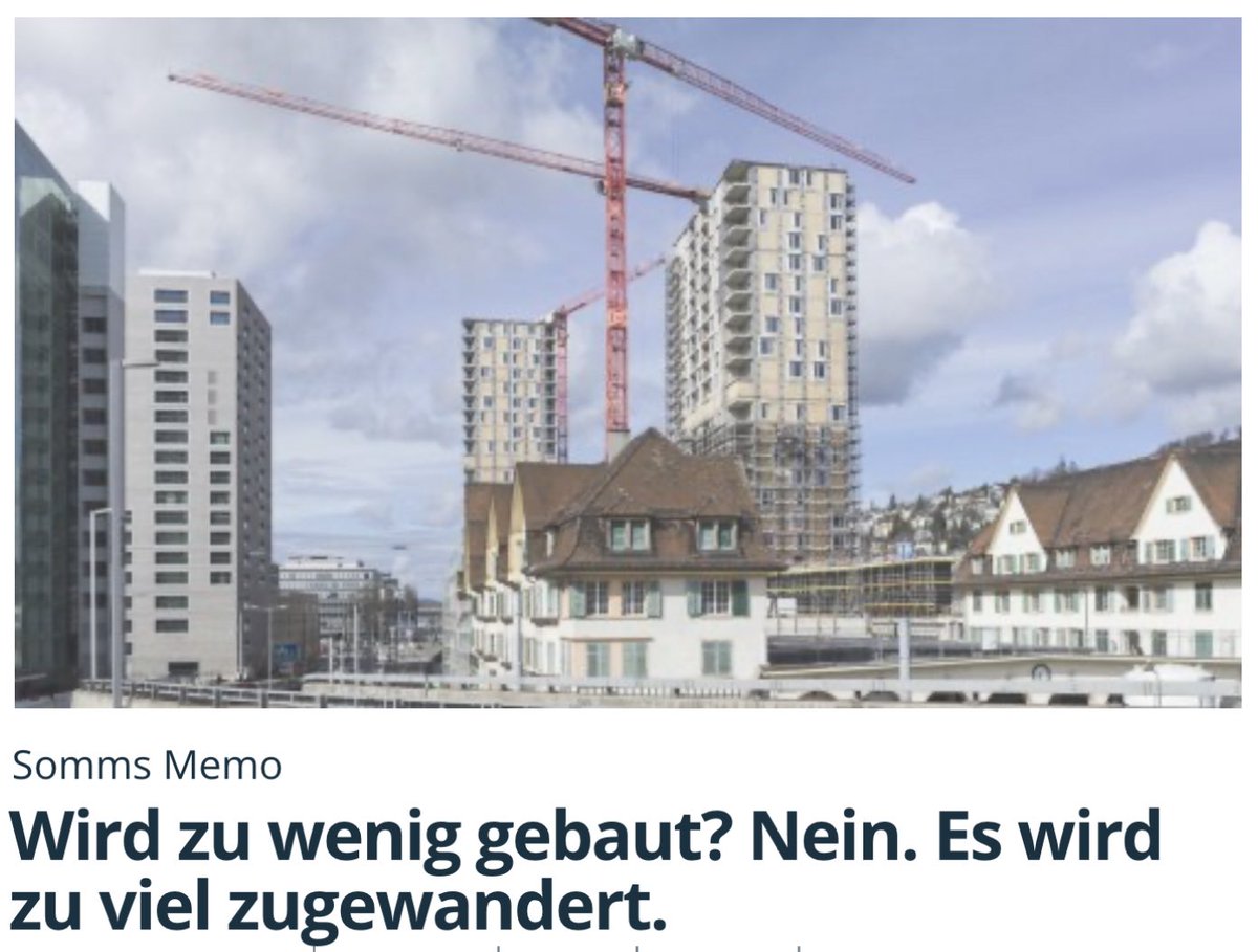 Ralph Bauert (@ralphbauert) on Twitter photo Es wird nicht zu wenig gebaut, es wird zu viel zugewandert. Stimmt diese Aussage von Markus Somm? Danke für weitere Meinungen und Fakten. Somms Memo: nebelspalter.ch/themen/2025/07…
#immobilien #immobilienmarkt #hauseigentum #wohnen #bauen <a href="/SommMarkus/">Markus Somm</a> <a href="/nebelspalter/">Nebelspalter</a> Es wird nicht zu wenig gebaut, es wird zu viel zugewandert. Stimmt diese Aussage von Markus Somm? Danke für weitere Meinungen und Fakten. Somms Memo: nebelspalter.ch/themen/2025/07…
#immobilien #immobilienmarkt #hauseigentum #wohnen #bauen <a href="/SommMarkus/">Markus Somm</a> <a href="/nebelspalter/">Nebelspalter</a>