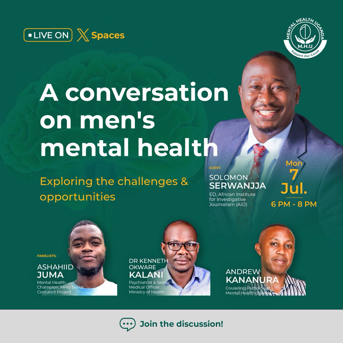 This evening on my x spaces, we focus on mental health among men. We speak to men who have hit rock bottom and how they managed to bounce back. We shall also hear from psychiatrists, counselors on how to manage our mental health. Join me at  6PM here 
x.com/i/spaces/1eaJb…