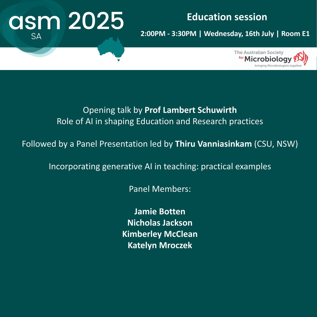 AUSSOCMIC's tweet image. Coming up at #ASM2025 – our ECR talks, education and history sessions!