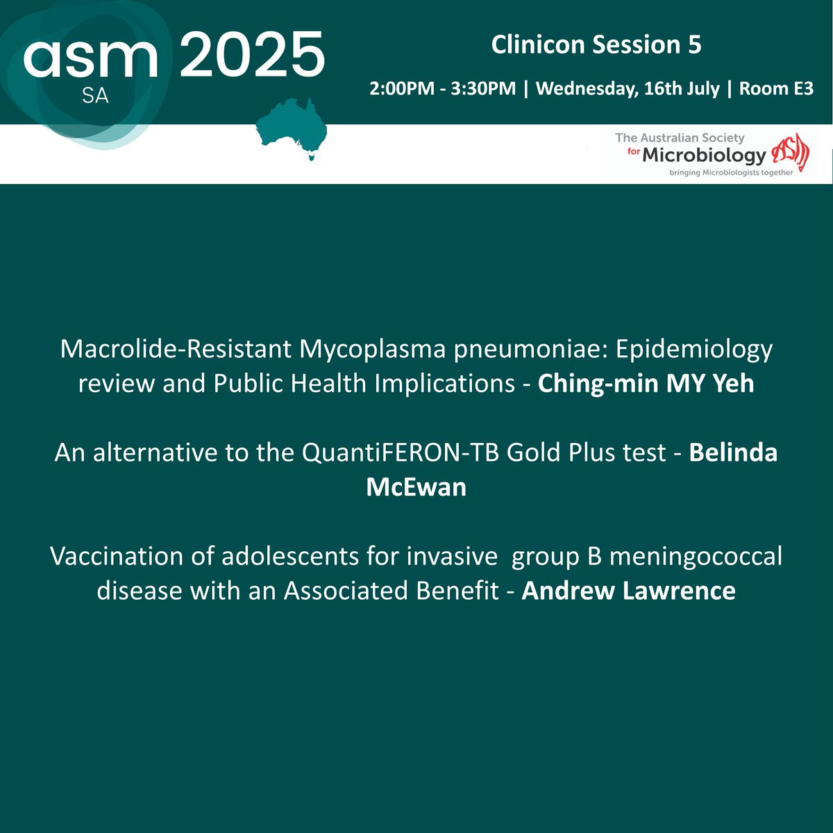 AUSSOCMIC's tweet image. Coming up at #ASM2025 – our ECR talks, education and history sessions!
