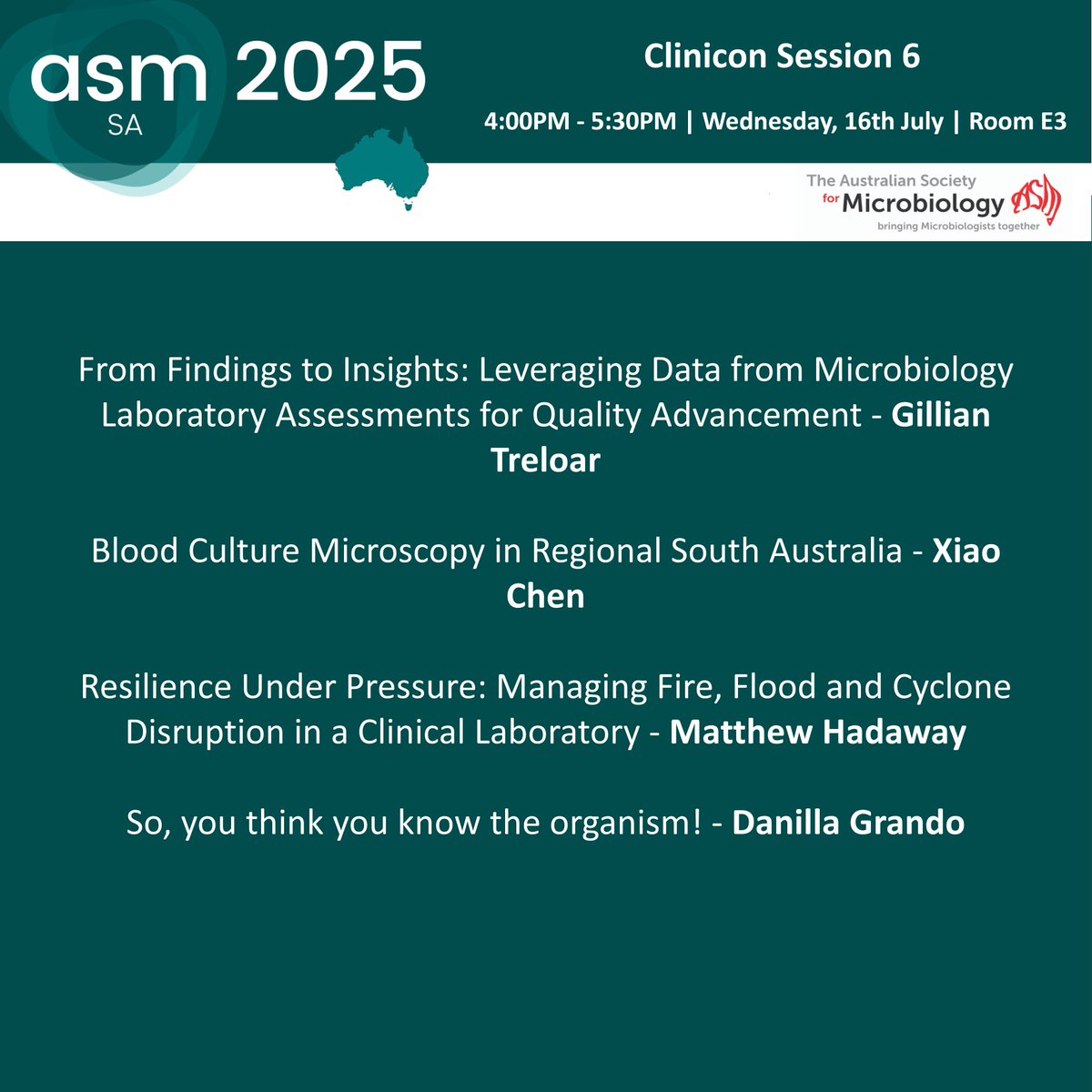 AUSSOCMIC's tweet image. Starting soon! Round 4 of our concurrent sessions at #ASM2025