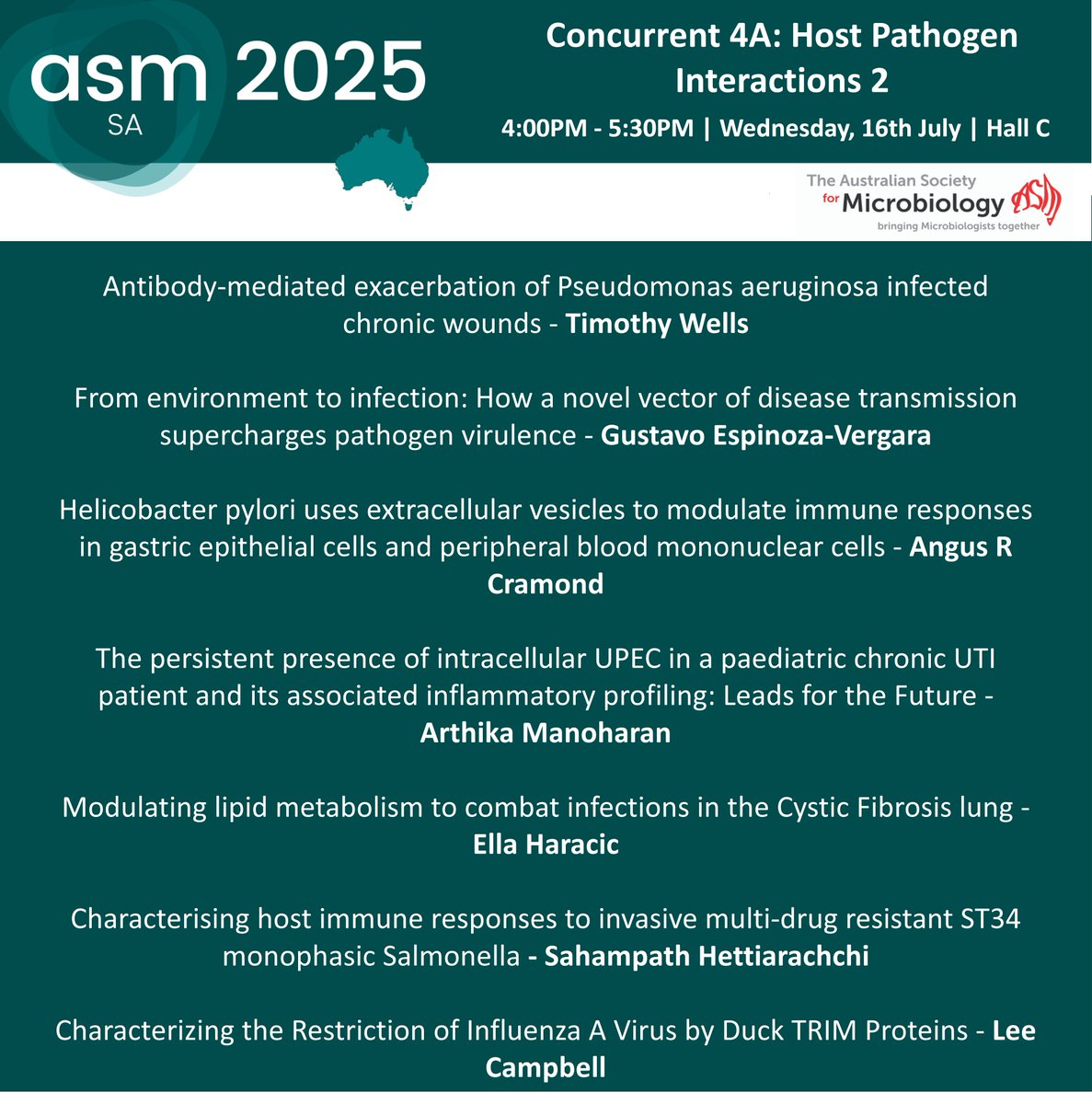 AUSSOCMIC's tweet image. Starting soon! Round 4 of our concurrent sessions at #ASM2025