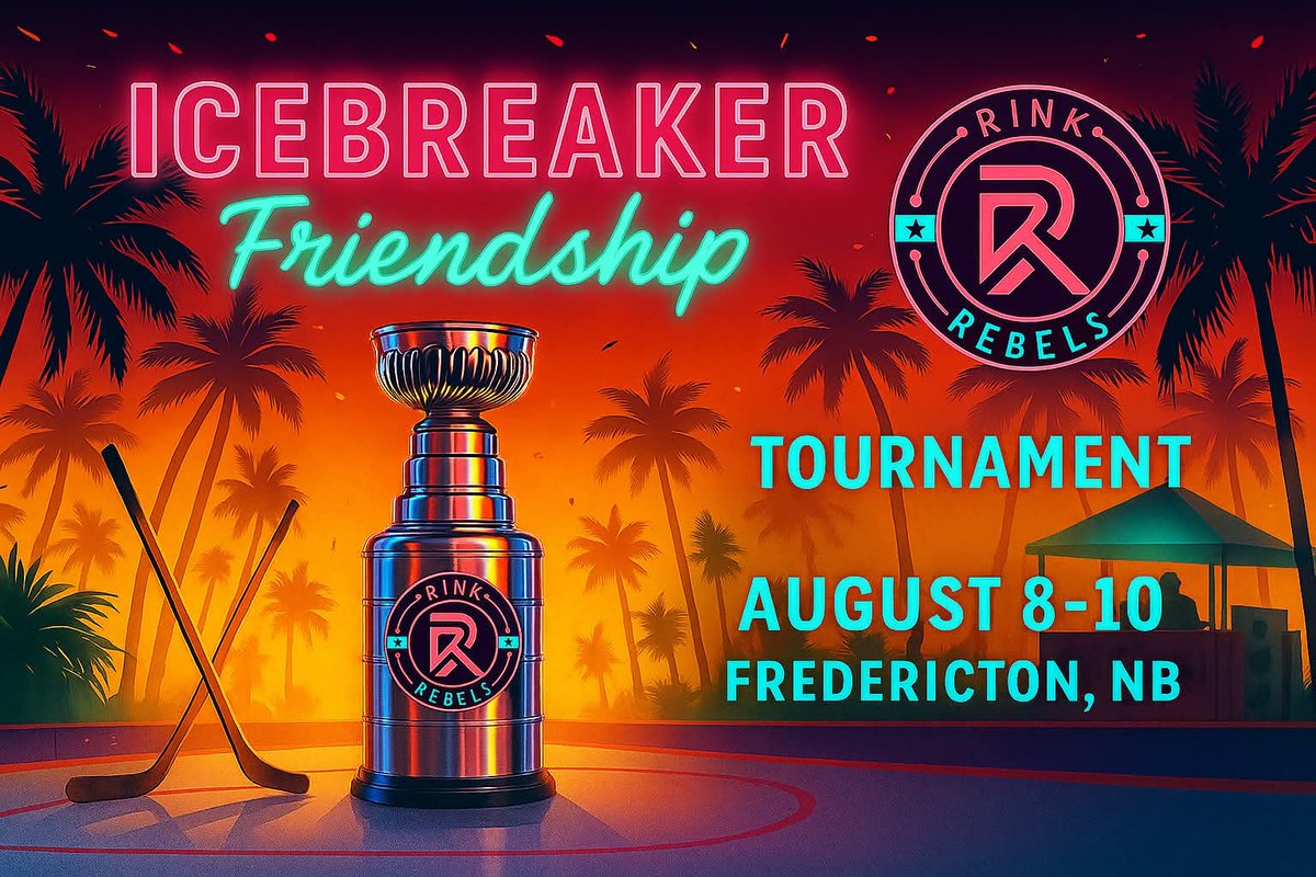 🚨 IT’S HAPPENING 🚨
The Icebreaker Friendship Tournament is coming to Fredericton this August! 

✅ Girls from all over NB
✅ Fun, inclusive &amp; competitive

📅 Aug 8-10 | Register now: rinkrebels.ca

#IcebreakerTournament #GirlsHockey #RinkRebels #Fredericton