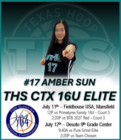I’m excited for Super64 in DFW! Here’s the THS CTX  16U Elite team’s schedule! (13-14 TBD)
<a href="/thshoopz_CTX/">Texas Hoop Society - Central Texas</a> <a href="/thshoopz/">THS</a> <a href="/snyperhoopz/">joe harris</a>