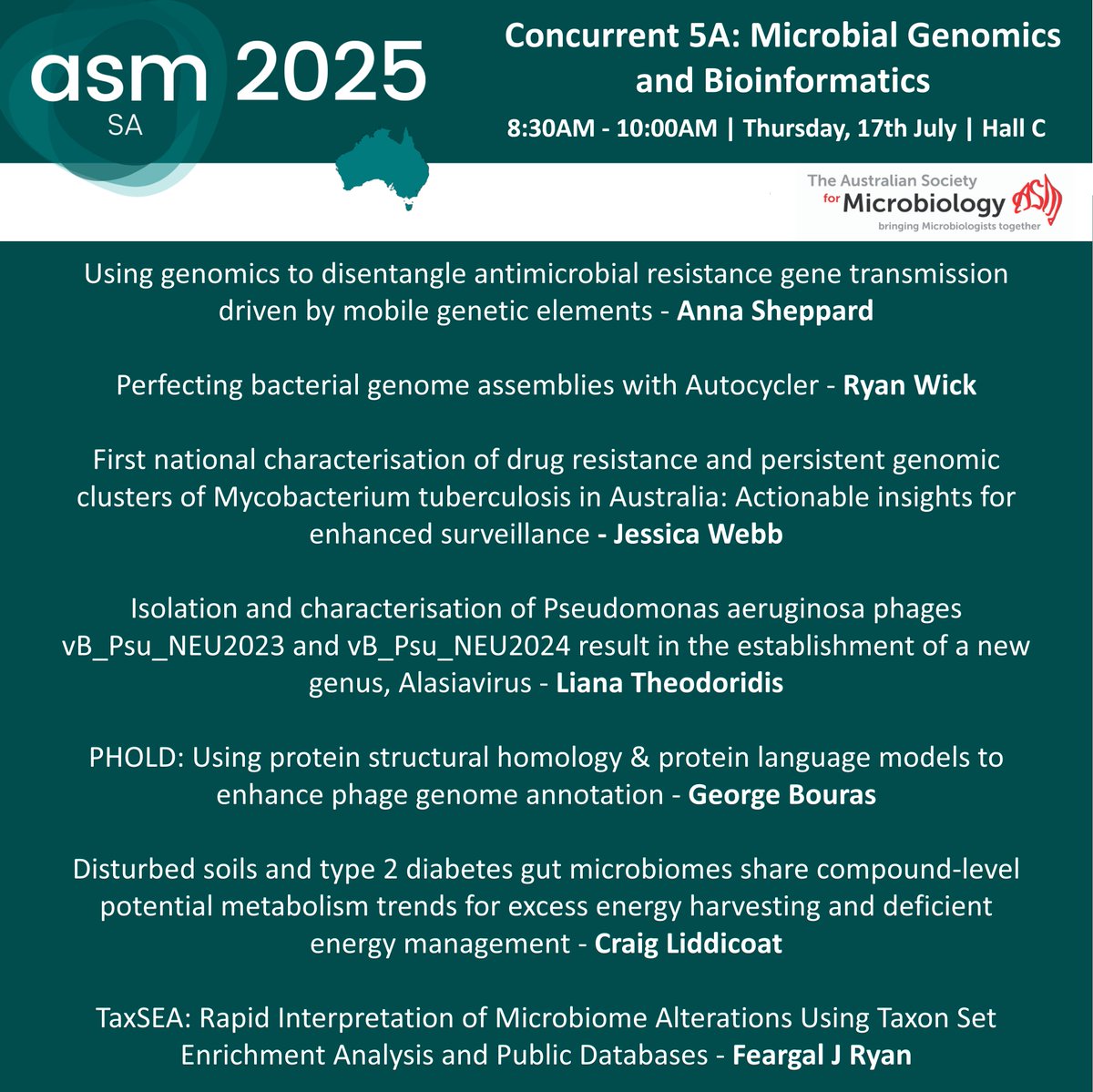 AUSSOCMIC's tweet image. Final day of #ASM2025 opens with round 5 of concurrent sessions