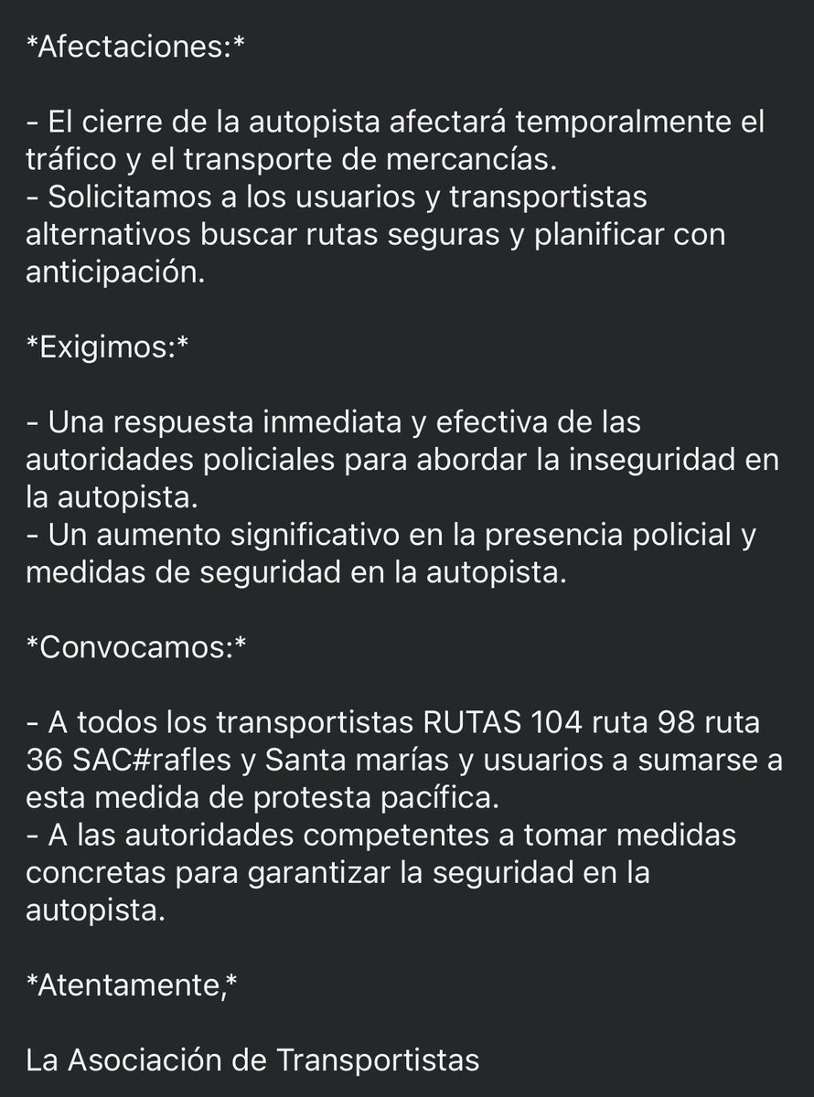 azucenau's tweet photo. 🚨 Transportistas bloquearán la autopista México-Puebla este lunes 7 de julio

Desde las 5:00 a.m., transportistas iniciarán un paro nacional y cerrarán la autopista México-Puebla en protesta por la falta de seguridad en las carreteras.

Denuncian asaltos constantes y acusan a las autoridades de no atender sus demandas. 👇🏼