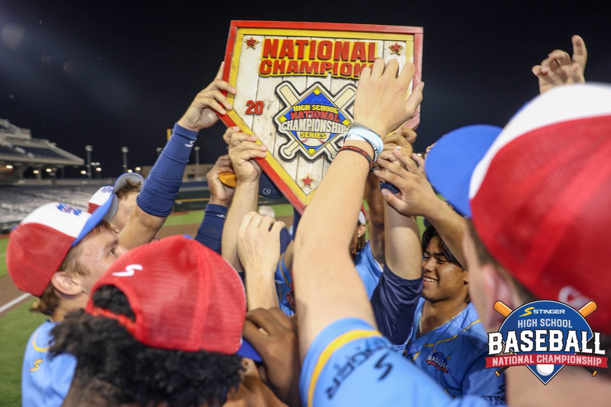 NatChampSeries's tweet image. CALIFORNIA WINS THE 2025 STINGER HIGH SCHOOL BASEBALL NATIONAL CHAMPIONSHIP!! ⚾️🏆
This is their 3rd championship, previously winning in 2022 and 2024! Congratulations, California!
#baseball #HSBNCS #ChampionshipSeries