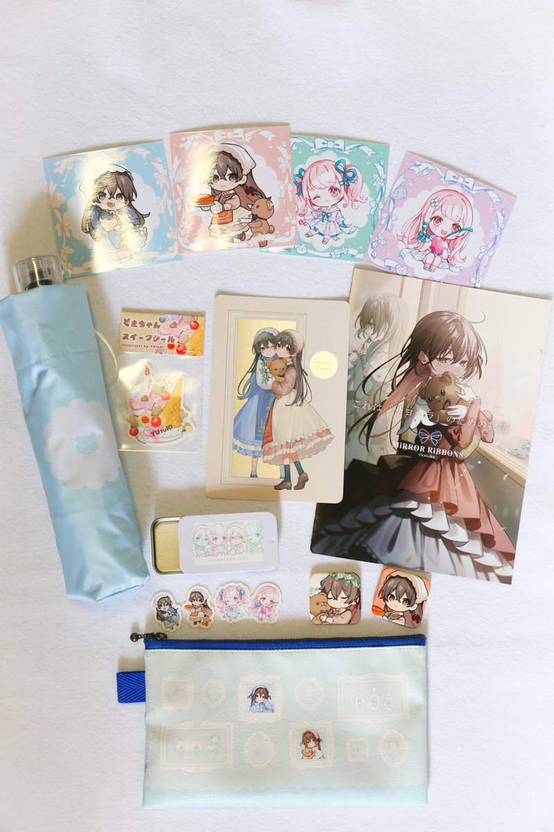 k_tsu_815's tweet image. デザフェスで界さけさん(@sasasakeee)と YUtuKIさん(@yutuki_ )のグッズを買いました。
デフォルメキャラのイラスト可愛いです。
ポーチと折り畳み傘は以前購入したものですが、普段も使ってます👝🌂。
特に折り畳み傘はこれからの季節に日傘として活躍してくれそうです。