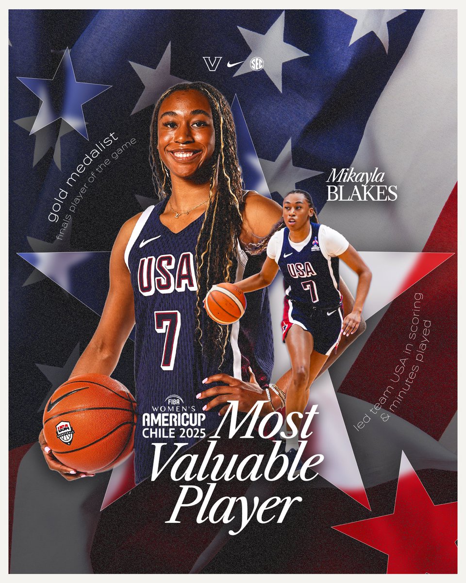 Vanderbilt WBB (@vandywbb) on Twitter photo 𝙈𝙑𝙋 👏 𝙈𝙑𝙋
<a href="/mikaylablakes/">Mikayla Blakes</a> balled out for <a href="/usabasketball/">USA Basketball</a> at the <a href="/americupw/">FIBA Women's AmeriCup</a>
⚓️⬇️
#AnchorDown 𝙈𝙑𝙋 👏 𝙈𝙑𝙋
<a href="/mikaylablakes/">Mikayla Blakes</a> balled out for <a href="/usabasketball/">USA Basketball</a> at the <a href="/americupw/">FIBA Women's AmeriCup</a>
⚓️⬇️
#AnchorDown