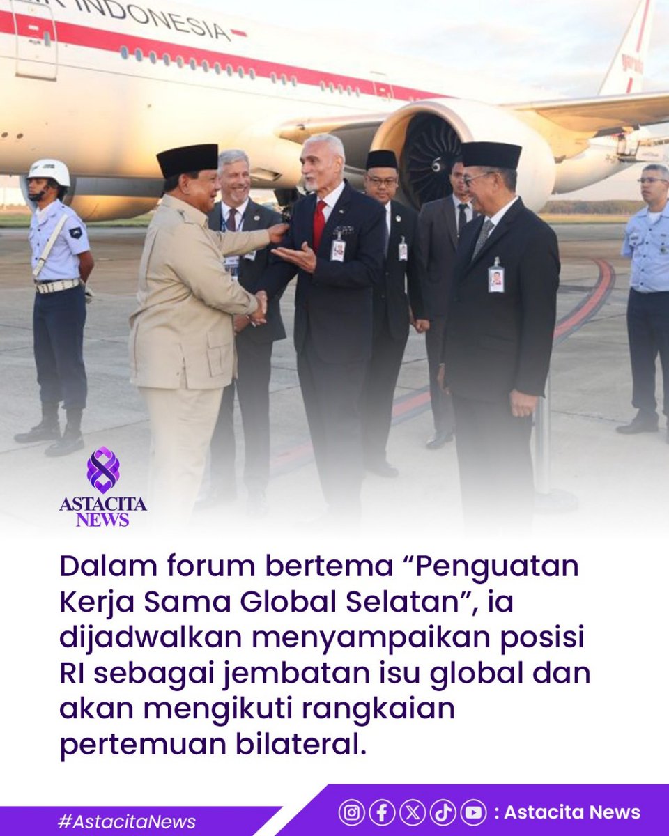 sinfhl's tweet photo. Disambut hangat Presiden Brasil, Prabowo hadir di forum BRICS 2025. Langkah awal, diplomasi strategis Indonesia!#IndonesiaDiPanggungBRICS
Prabowo Memimpin Diplomasi Global https://t.co/UtqyopAsjK