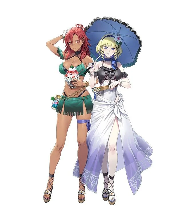 Pheonixmaster1's tweet photo. Full Artwork of Summer Duo Hapi &amp; Constance!
The Artist is cuboon @/cuboon

Blue Mage flier &amp; beast + dragon effective damage! https://t.co/MhYe0QKNsM