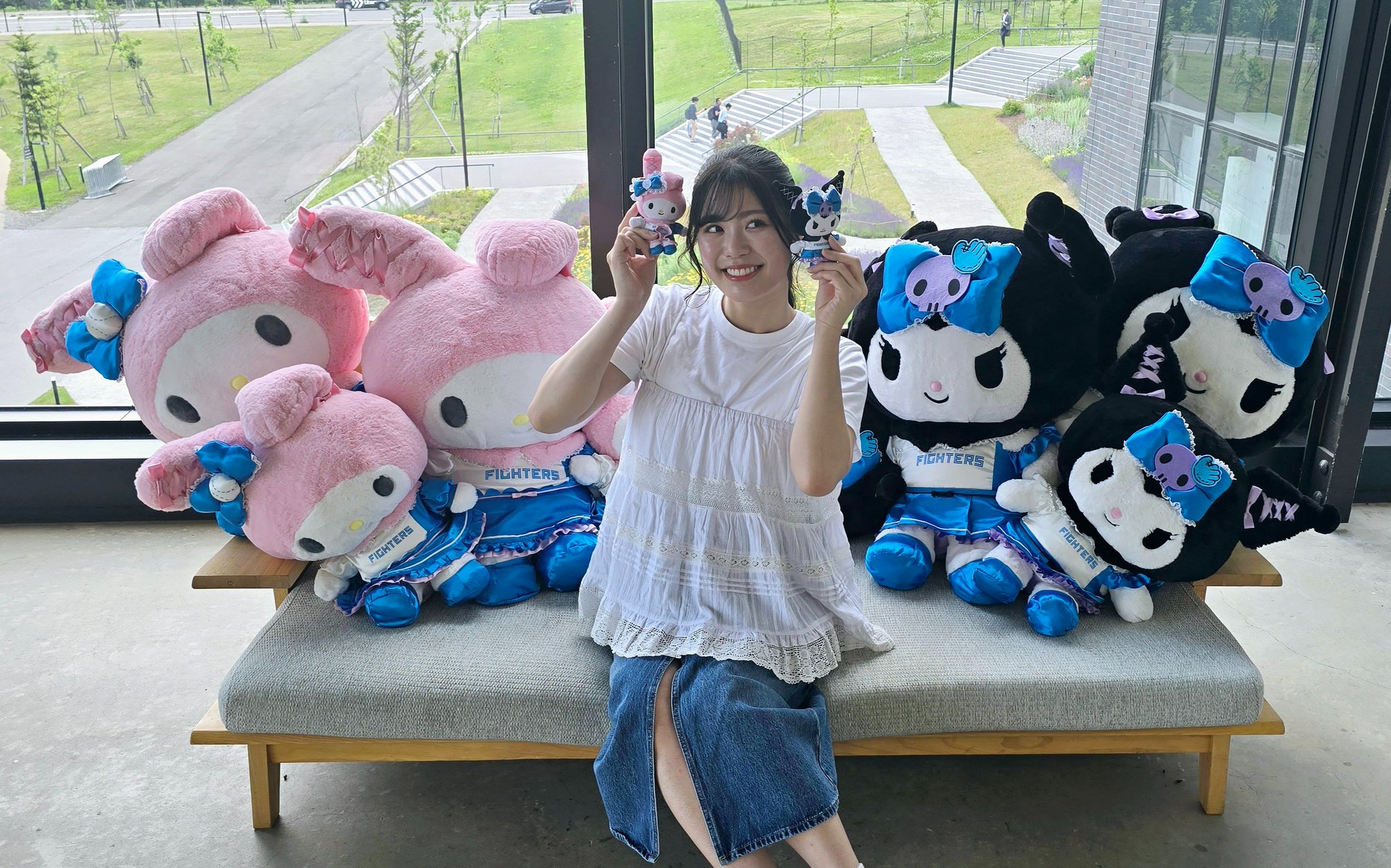 ファイターズ　かわいいシリーズ　クロミ　マイメロディ　ぬいぐるみ　日本ハム ファイターズかわいいシリーズ クロミ マイメロディぬいぐるみ