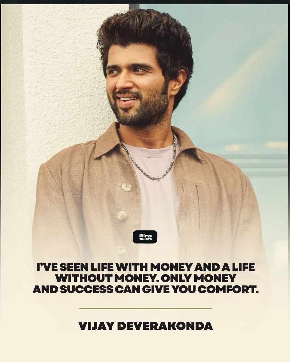 Absolutely 💯 % agree with <a href="/TheDeverakonda/">Vijay Deverakonda</a>  ❤️ 

No money, no honey, no happiness 💐