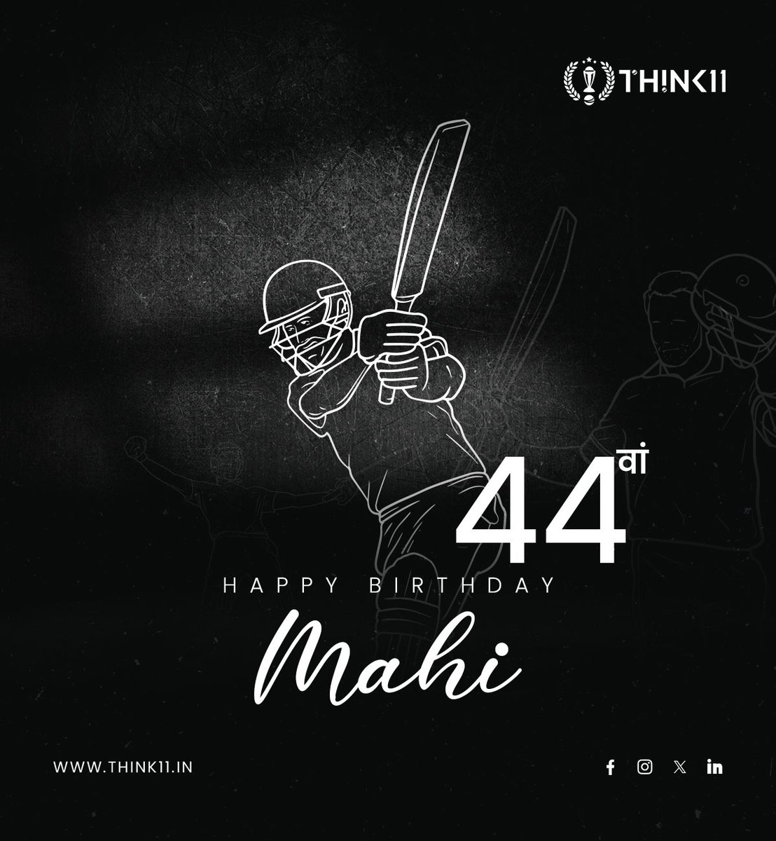 Think11app's tweet photo. Happy Birthday to the finisher who finished it all—coolly. 🎯
MSD isn’t just a player. He’s an era. 💛
#HappyBirthdayDhoni #CaptainCool #Think11 #Thala7 https://t.co/sypD8k4CU7