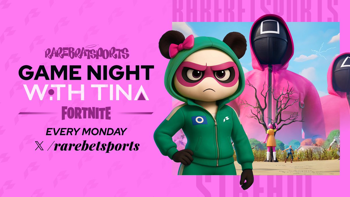 is <a href="/thepandaonabike/">tina 🐼🎀</a> frontman or a player???💚💚💚

will you be joining me in <a href="/RareBetSports/">RareBetSports</a> Discord tomorrow for a Squid Game Fortnite Stream at 11:00AM PDT / 6:00PM UTC?? 💚💜💚💜🔥🔥🔥🎀🎀🎀