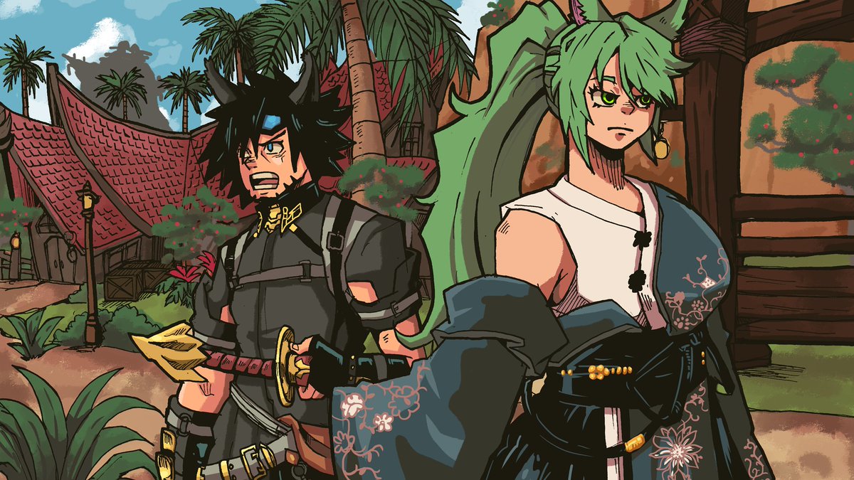 [Fanart] Haruz(FFXIV) &amp; Sollyz(FFXIV)
art by QCadiiz