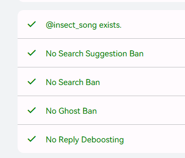 Insect_Song's tweet image. Devastating: I&apos;m not shadowbanned, my tweets just suck. 😔