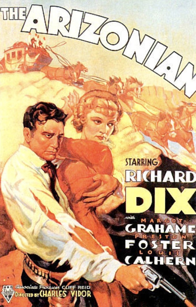 Richard Dix as the Wyatt surrogate teams up with Preston Foster's Doc Holliday stand-in to face down Johnny Behan proxy Louis Calhern on the streets of squint-and-you-see Tombstone "Silver City" in 1935's THE ARIZONIAN.