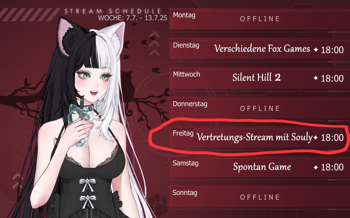 Am Freitag dem 11.07 bin ich das erste Mal live auf Twitch! Zwar als Vertretung für xTeira, aber so sammele ich wertvolle Erfahrung für 2026 wo ich vielleicht selbst anfange zu streamen 👀 
twitch.tv/xteira
#Vtuber #GERVtuber