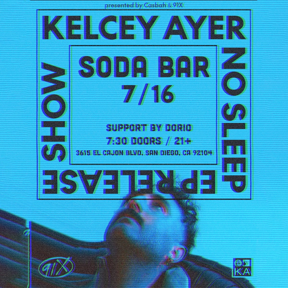 7/16 @ Soda Bar – <a href="/91X/">91X</a> Presents <a href="/KelceyAyer/">Kelcey Ayer</a> (Jaws Of Love/ex-@LocalNatives) w/ Dorio • 🎟: link.dice.fm/kelceyayer25so…