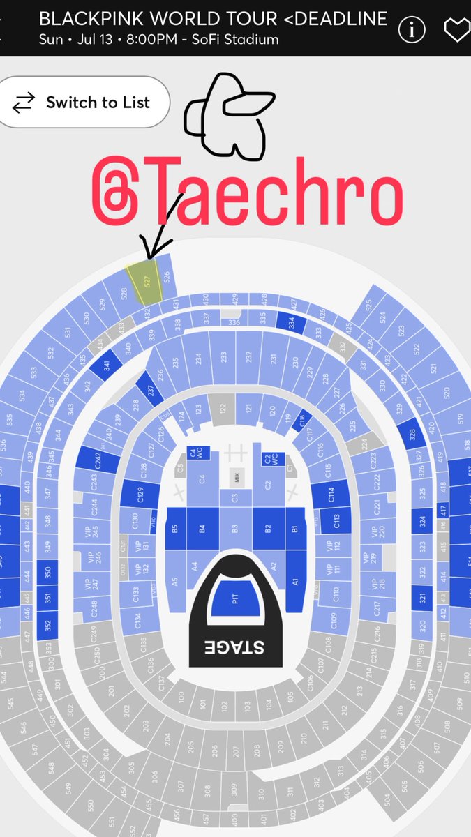 taechro's tweet image. Selling BLACKPINK LA DAY 2 tickets for Sofi!
2 tickets section 527, row 16, seats 3-4
Dm if interested! Selling for $70 each (below fv)