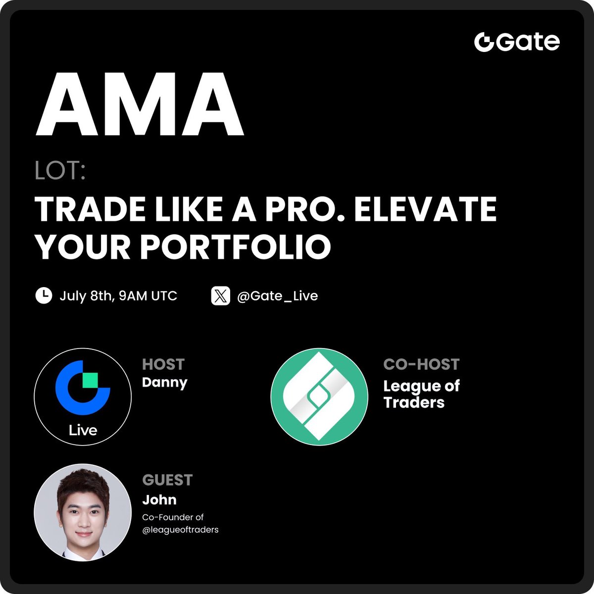 Gate Live | Streamers Wanted (@gateiolive) on Twitter photo 📣 Gate #AMA - <a href="/leagueoftraders/">League of Traders #LOT</a>
Total Rewards: $100 $LOT for 10 winners 🎁
🔹Follow <a href="/Gate__Live/">Gate Live | Streamers Wanted</a> & <a href="/leagueoftraders/">League of Traders #LOT</a>
🔹Like + RT + Comment with Proof Screenshot
Venue: x.com/i/spaces/1ZkJz…
Drop your questions during the LIVE to WIN extra $LOT 🎉 📣 Gate #AMA - <a href="/leagueoftraders/">League of Traders #LOT</a>
Total Rewards: $100 $LOT for 10 winners 🎁
🔹Follow <a href="/Gate__Live/">Gate Live | Streamers Wanted</a> & <a href="/leagueoftraders/">League of Traders #LOT</a>
🔹Like + RT + Comment with Proof Screenshot
Venue: x.com/i/spaces/1ZkJz…
Drop your questions during the LIVE to WIN extra $LOT 🎉