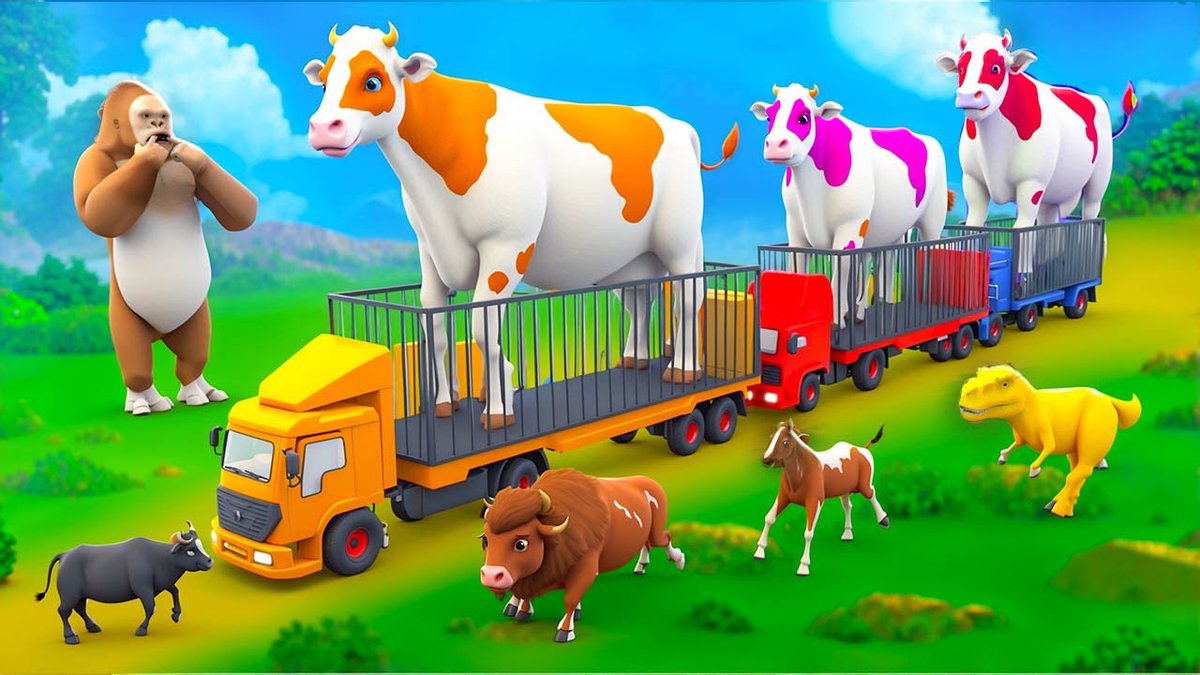 animalstime4's tweet image. 3 Color Cows Truck Transport Buffalo &amp;amp; Horse – Funny Farm Adventure youtu.be/l_1k_3Cn2q0?si… via @YouTube 
#ColorCows, #FarmComedy, #BuffaloRide, #HorseAdventure, #FunnyFarmAnimals, #AnimalTransport, #FarmFun, #CowsInAction, #FarmAnimalShow,