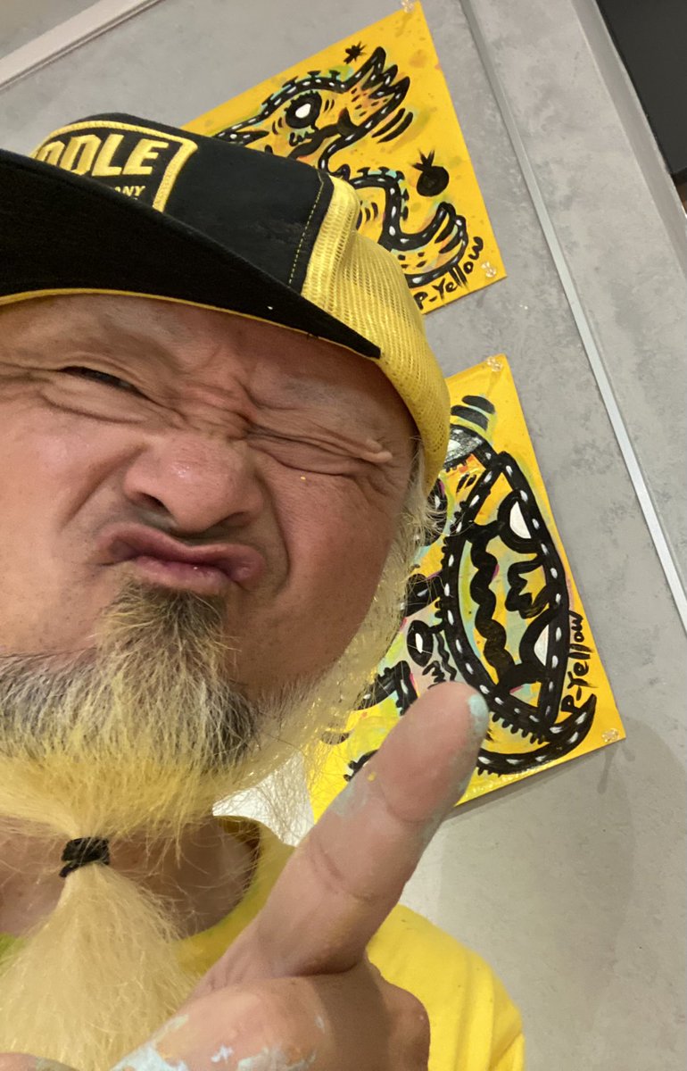 ミスターイエロー アクリル画 原画 【公式通販】