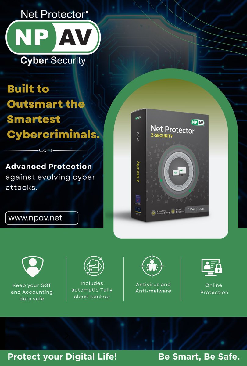 netprotector's tweet image. Cyber threats are evolving — so should your protection.
Net Protector Z Security offers the best defense against modern attacks.
#ZSecurity #NetProtector #BestSecurity #EvolvingThreats #CyberDefense #NextGenProtection #StaySecure #RansomwareProtection #ZeroDayDefense #NPAV