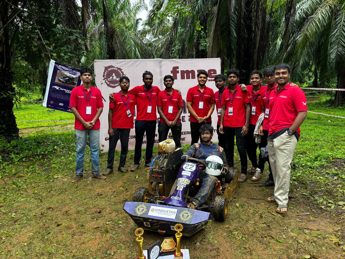 AutodeptHits's tweet image. 🎉 Kudos to Team Spitfire Racing from HITS! 🏁
Your outstanding performance at the Dirt Kart Design Challenge 2025 in Goa, organized by FMAE, Secured Second Position in Skid Pad Event and Vehicle Design.

#TeamSpitfireRacing #HITS #DKDC2025 #FMAE #EngineeringExcellence #GoKart