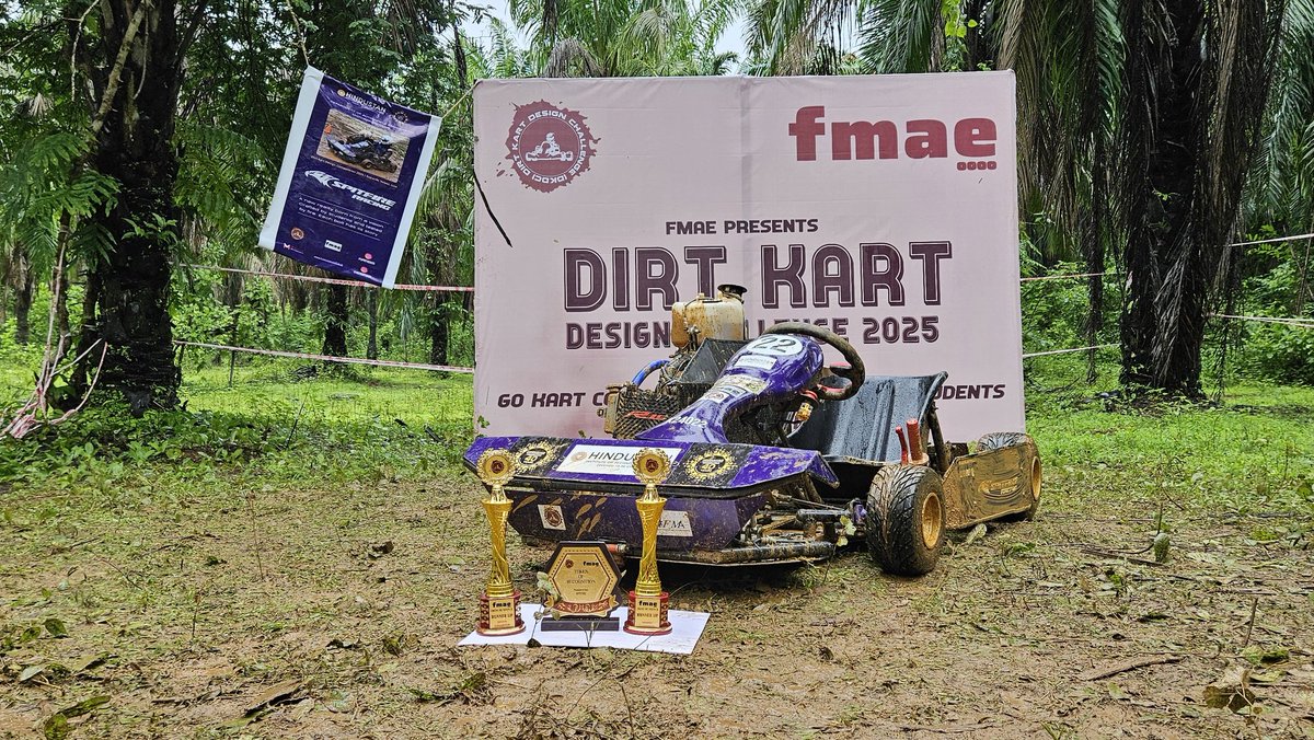 AutodeptHits's tweet image. 🎉 Kudos to Team Spitfire Racing from HITS! 🏁
Your outstanding performance at the Dirt Kart Design Challenge 2025 in Goa, organized by FMAE, Secured Second Position in Skid Pad Event and Vehicle Design.

#TeamSpitfireRacing #HITS #DKDC2025 #FMAE #EngineeringExcellence #GoKart