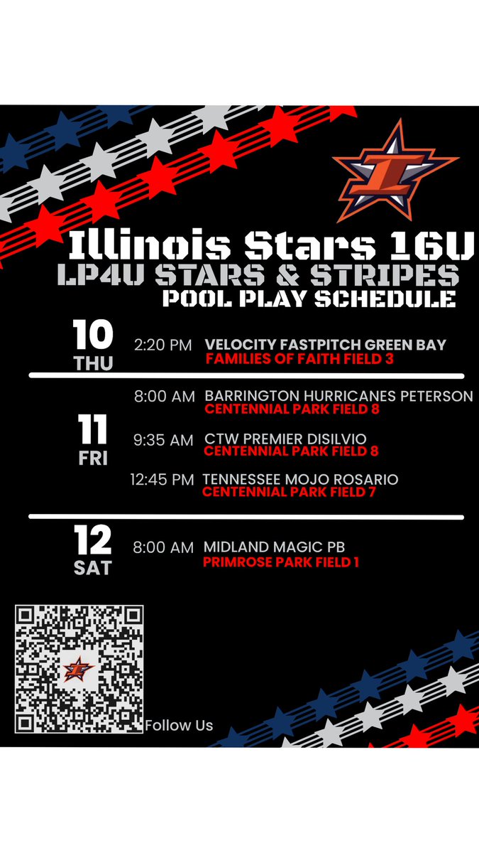 Up next this week for the 16U Stars is the 2025 LP4U Stars &amp; Stripes Showcase!  Come check us out!

 <a href="/lirwin2026/">Liliana Irwin</a> <a href="/AveryMoutrey5/">Avery Moutrey</a> <a href="/GaddisJersey/">Jersey Gaddis</a> <a href="/livwoolman/">Olivia Woolman</a> <a href="/rhaya_depaolo/">Rhaya DePaolo</a> <a href="/GaddisJersey/">Jersey Gaddis</a> <a href="/Maddiesimms2026/">Madeline Simms</a> <a href="/AlaynaSykes8/">Alayna Sykes - 2027</a> <a href="/teagannurczyk00/">Teagan Nurczyk</a>