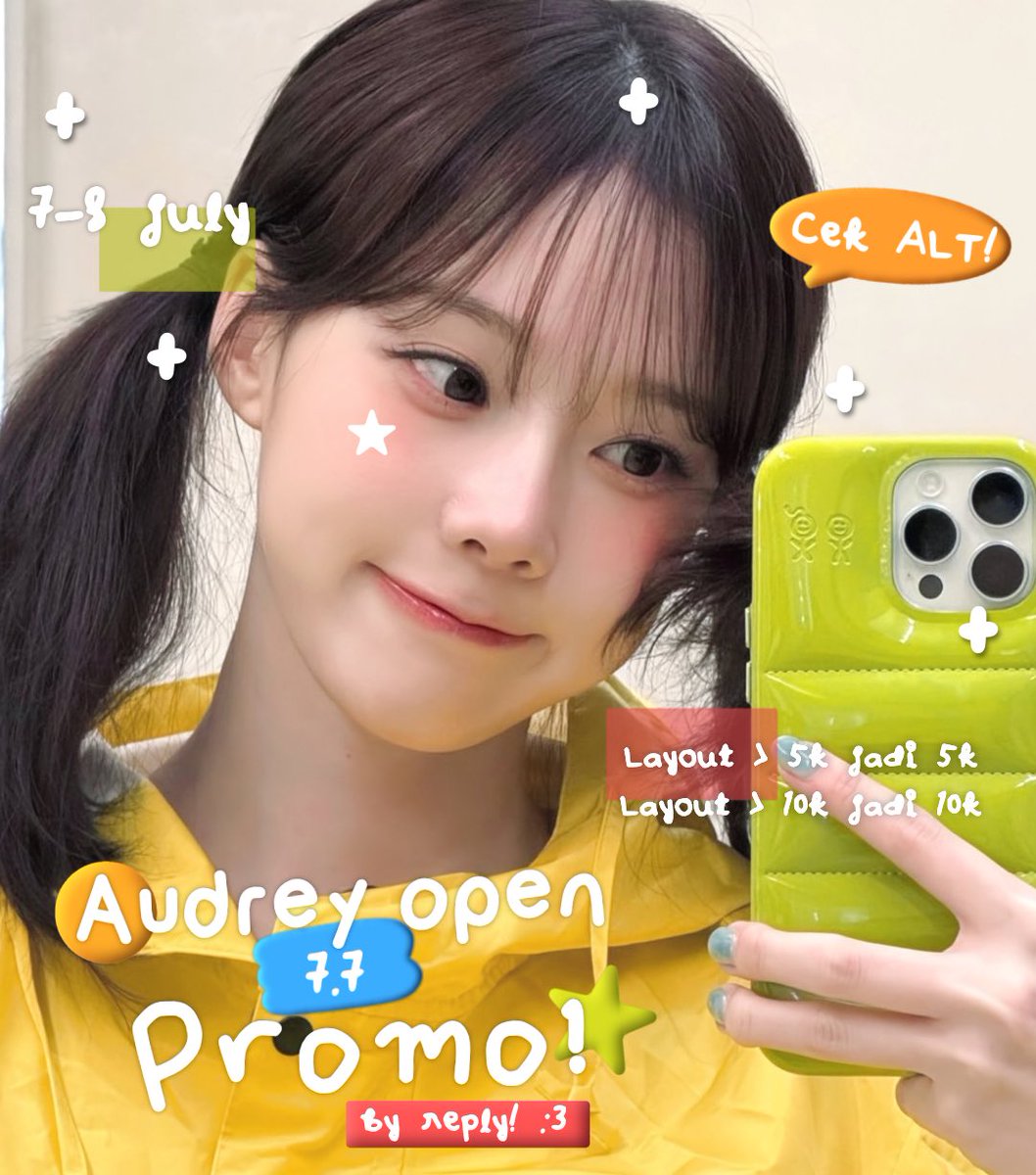 CherishPeony's tweet photo. Repost will be cherished! 🛝🪀

Dalam rangka 7.7 Audrey mau OPEN REQUEST BY REPLY untuk semua katalog dengan HARGA PROMO! 🤩 untuk keterangan lebih lanjut bisa tap alt yaa manteman. Yuk jajan! :3 
#zonaba #zonauang https://t.co/hFW1qOXi7b