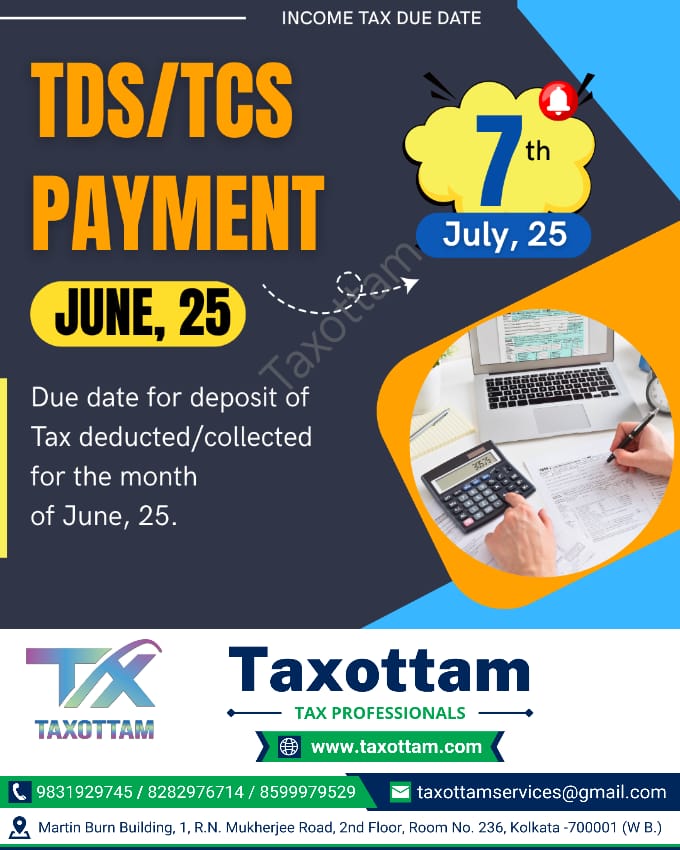 taxottam's tweet image. TDS/TCS Payment #TDSPayment
#TCSPayment
#TaxDeductedAtSource
#TaxCollectedAtSource
#TDSCompliance
#TCSCompliance
#IncomeTaxIndia
#CBDTCompliance
#FileTDSReturn
#CAForTDS