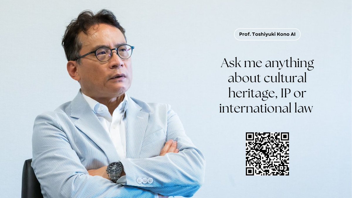 Meet the man who shaped the global framework to protect humanity's intangible cultural heritage: 
Prof. Toshiyuki Kono from Japan

His expertise in world heritage, international law &amp; IP is now available at your fingertips:

👉 hey.speak-to.ai/toshiyuki-kono

powered by <a href="/MyPrifina/">Prifina</a>