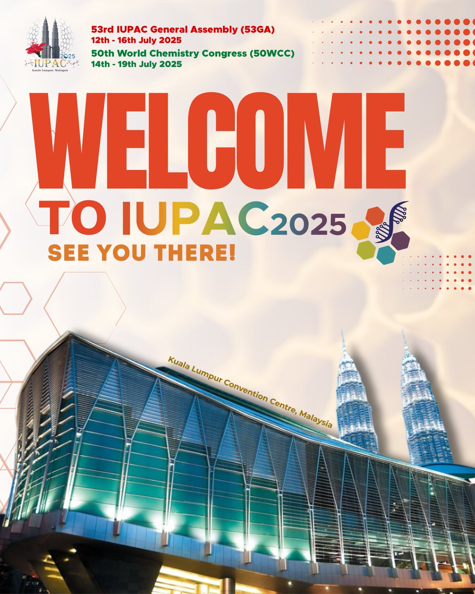 🎊 Today is the Day!
The wait is finally over
Welcome to IUPAC 2025!

📍 Kuala Lumpur Convention Centre, Malaysia
👋🏻See you there!

<a href="/IUPAC/">IUPAC</a> 
#IUPAC2025 #IKMMalaysia #Chemistry #SustainableFuture