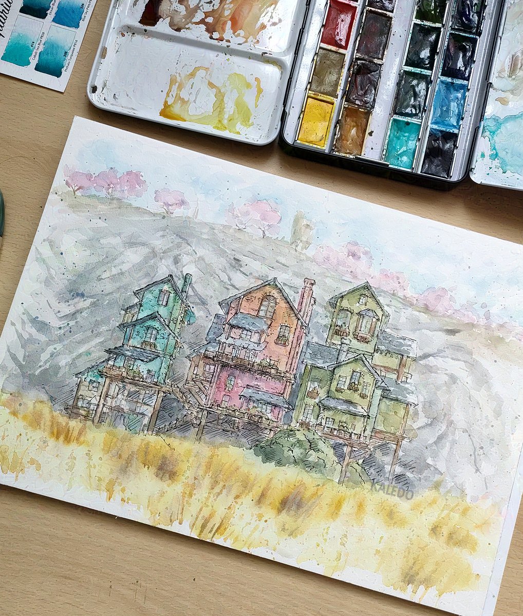 kaledo69's tweet image. Grian&apos;s base, Hermitcraft 10

#watercolor #fanart #hermicraft
