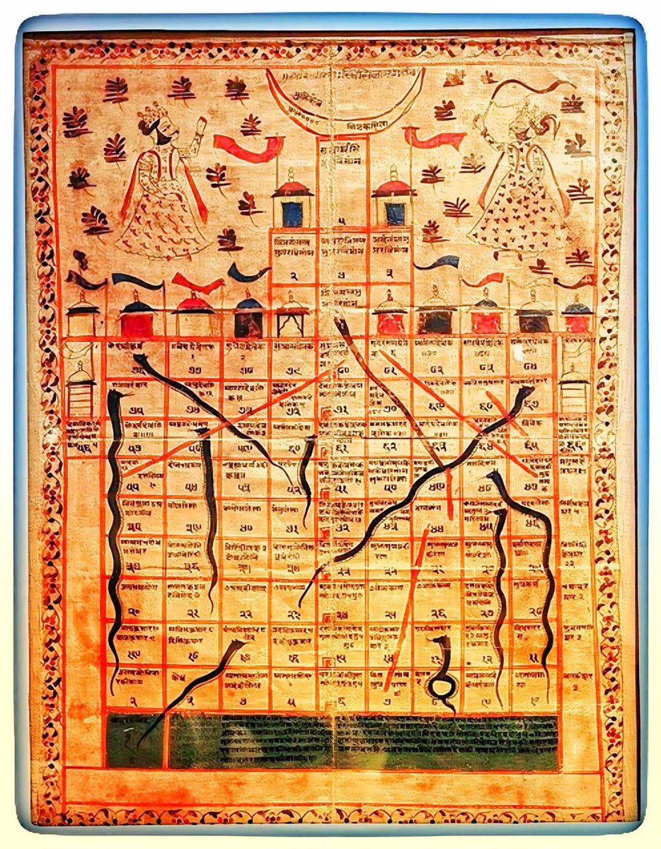 𝗗𝗿.𝗝𝗮𝘀𝗿𝗮𝗷⚕️𝗣𝗿𝗮𝗷𝗮𝗽𝗮𝘁𝗶  (@its_me_jasraj) on Twitter photo 🧵 Thread: Moksha Patam - The Original Game of Life, Karma & Liberation 🐍📿
Before it became "Snakes & Ladders", it was a Path to Moksha. 🧵 Thread: Moksha Patam - The Original Game of Life, Karma & Liberation 🐍📿
Before it became "Snakes & Ladders", it was a Path to Moksha.
