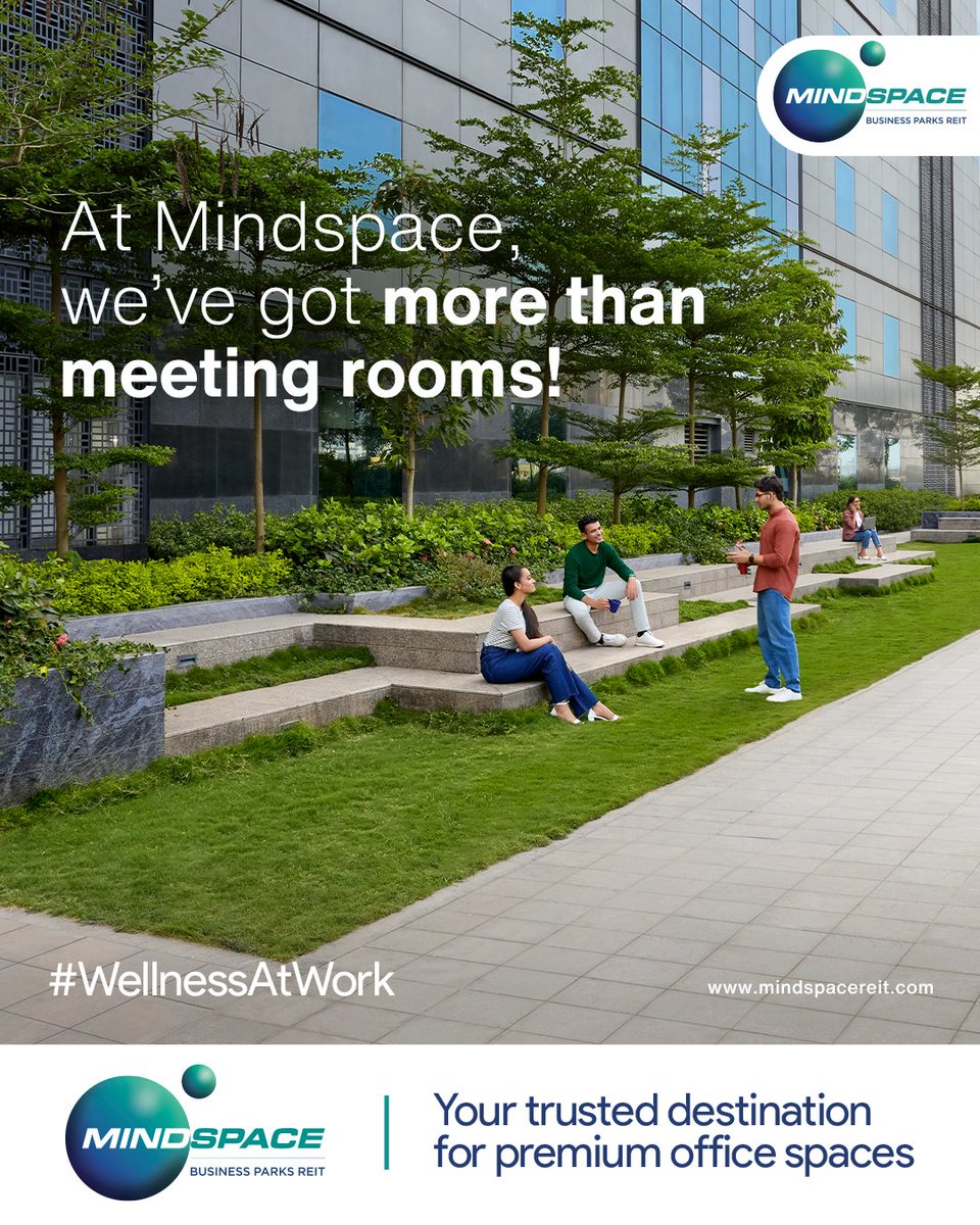 Mindspace Business Parks (@mindspace_parks) on Twitter photo Ever paused in the middle of a busy day just to breathe?
Or found your best idea in the most unexpected quiet corner?
At #Mindspace, wellness isn’t a break from work - it’s built into how we work. From sunny terraces to silent nooks, it’s all about giving your mind… well, space. Ever paused in the middle of a busy day just to breathe?
Or found your best idea in the most unexpected quiet corner?
At #Mindspace, wellness isn’t a break from work - it’s built into how we work. From sunny terraces to silent nooks, it’s all about giving your mind… well, space.