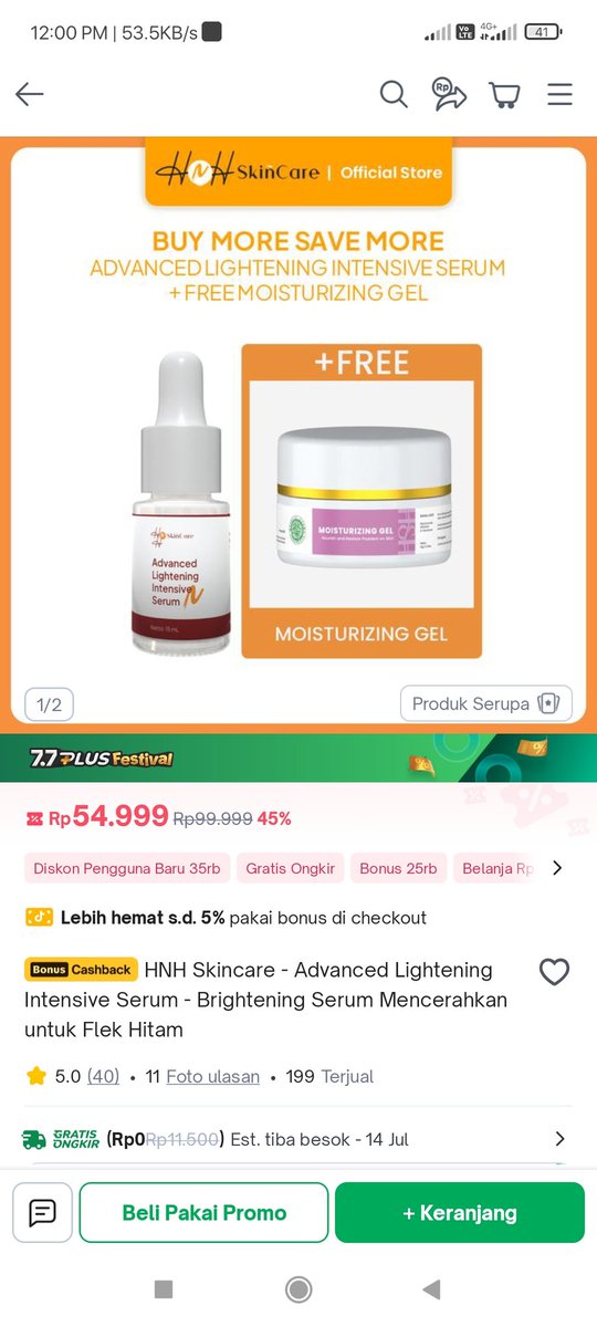 mantap harga dibawah Rp 100ribu ada diskon 5% tanpa minimal belanja lho,
Thanks Tokopedia 77 Plus Festival, kamu emang tempat healing terbaik 😅