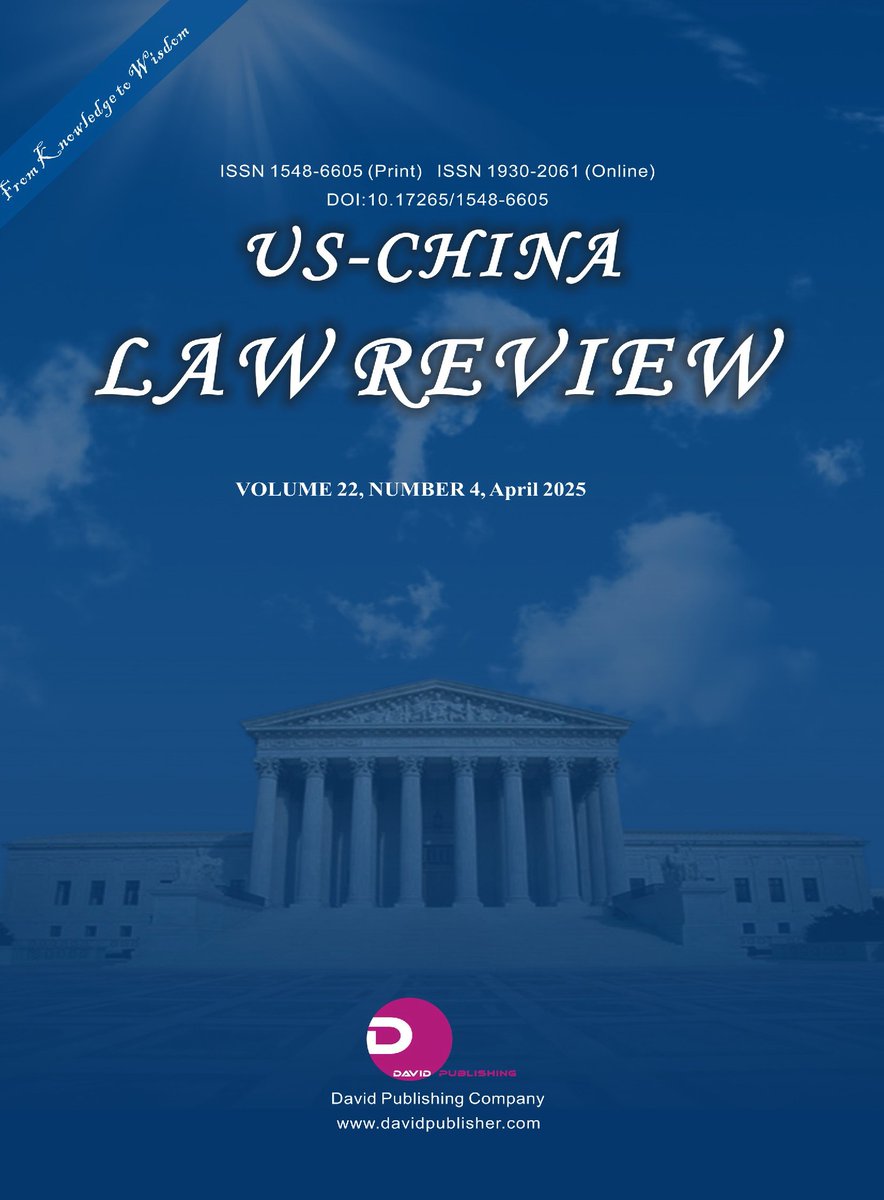 pmpaulmukiibi's tweet photo. 🚨Excited to share my latest article in the US-China Law Review Journal titled: “Rethinking Incentive Pay to Parliamentary Commissioners in Uganda: Perspectives on Corruption Risks, Moral Conduct, and Mitigation Challenges.”
📖 Read here: https://t.co/Fb7mjyjRPy
#PaulMukiibi4JSC https://t.co/KbheYNkEUw