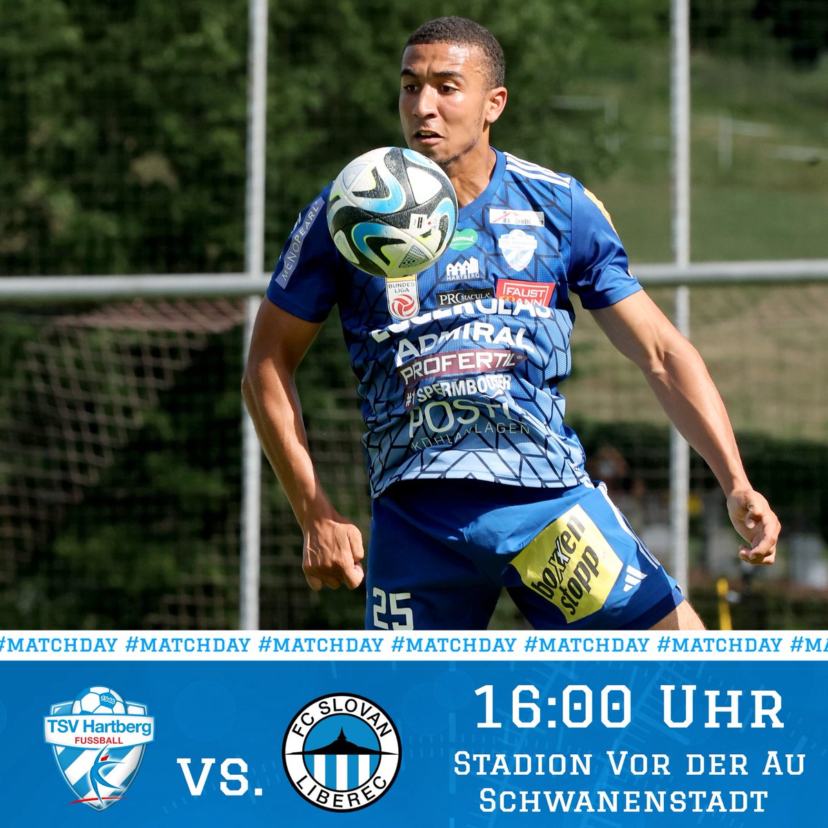 tsv_hartberg's tweet image. Unsere Mannschaft testet heute im Rahmen des Trainingslagers gegen Slovan Liberec.
Gespielt wird um 16 Uhr in Schwanenstadt.
#preseason #forzatsv #nevergiveup