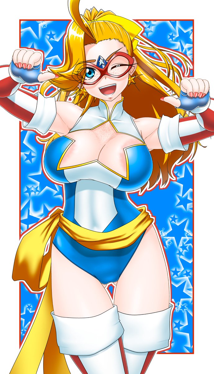 レオコスでポニテカーリーちゃん
 #ポニーテールの日 #仮面アメリカ 