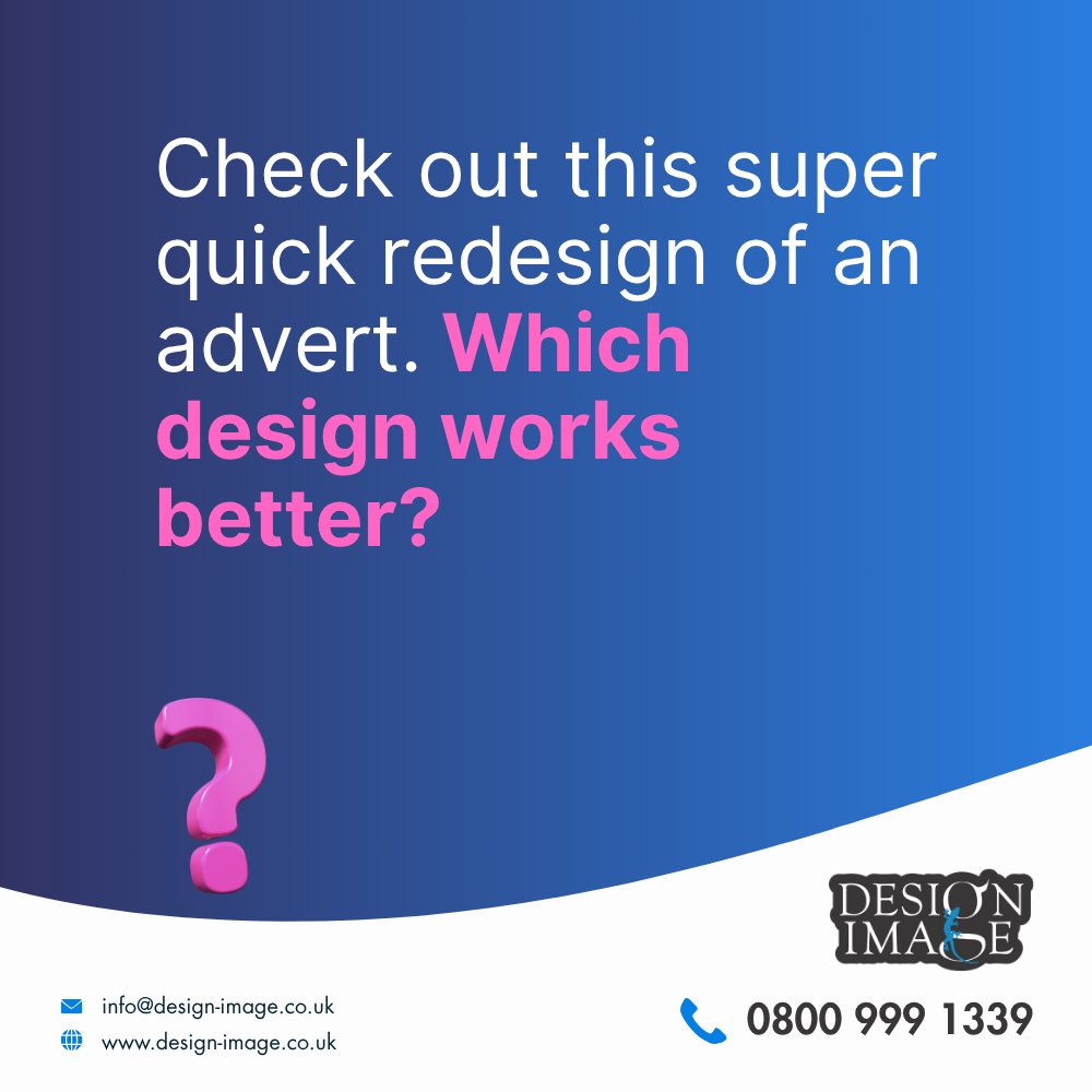 DesignImageLtd's tweet image. This redesign took 20 mins.
It’s not about time, it’s about knowing what works.

Which version wins? 👇 Vote now.