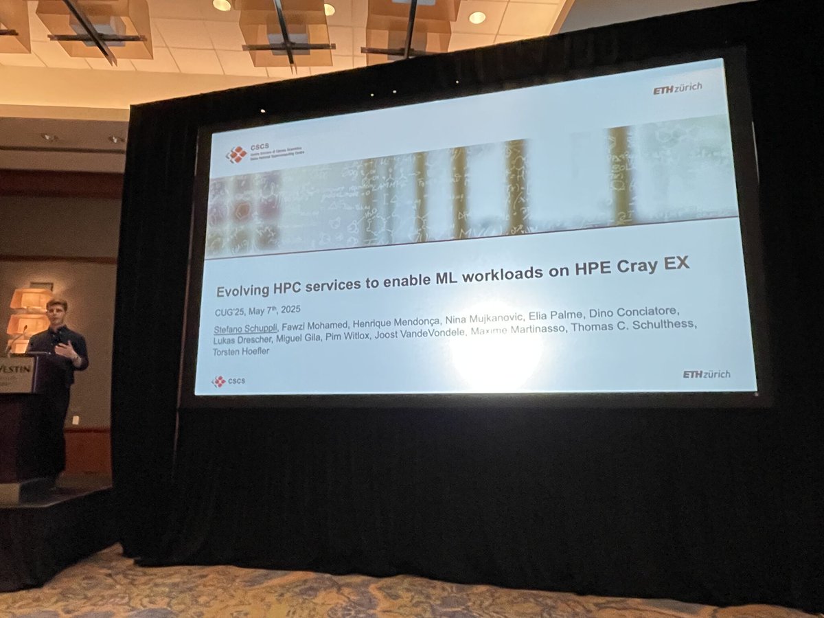 spcl_eth's tweet image. Closing the ML Gap: Congrats to Stefano Schuppli for receiving the Best Paper Runner-Up Award at CUG 2025!🚀A proud moment for CSCS and a big step toward more accessible, efficient ML on HPC.
Find out more👉 arxiv.org/abs/2507.01880
#HPC @thoefler @CSatETH @cscsch