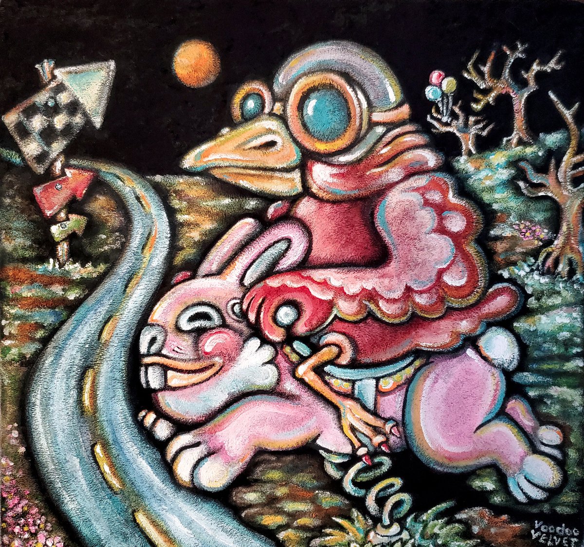 In the road there might be a bump,
So remember the early bird gets the jump.
youtube.com/watch?v=ePxkkN…
#VoodooVelvet #VelvetPainting $VDV #W&amp;B #popsurreal #art #CryptoMeme #WinAndBixel #strange #RoadToSuccess (#ProvenCreator  of the #FirstBitcoinMeme #2010) winandbixel.com