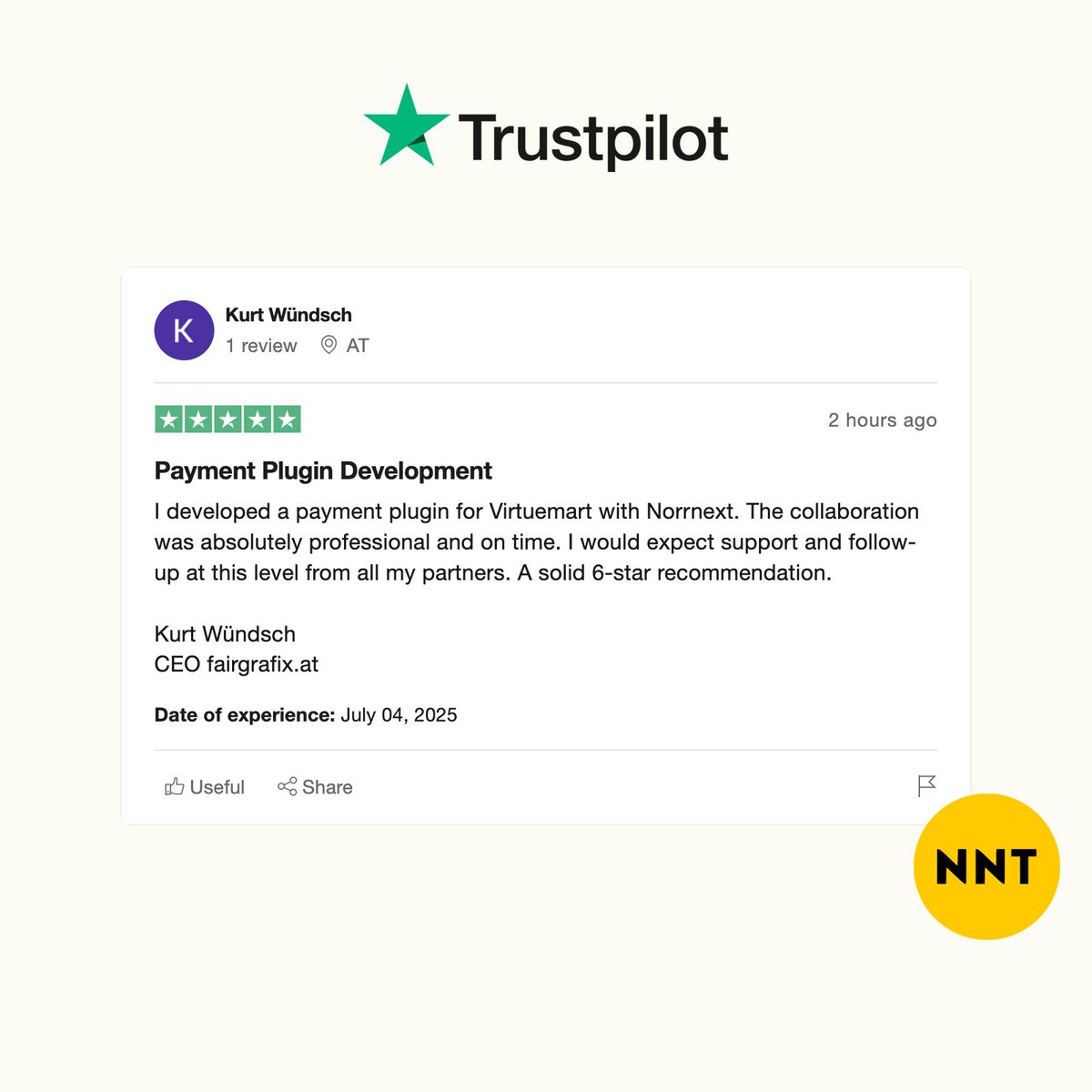 Thanks so much to Kurt (fairgrafix.at) for sharing his opinion about our services on Trustpilot ⭐⭐⭐⭐⭐

👉 bit.ly/49n7Lr6

#Joomla #Unzer #Trustpilot #review