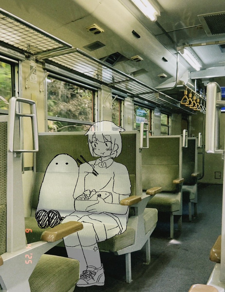 Fujiss4's tweet image. おばけとの夏
 #イラスト