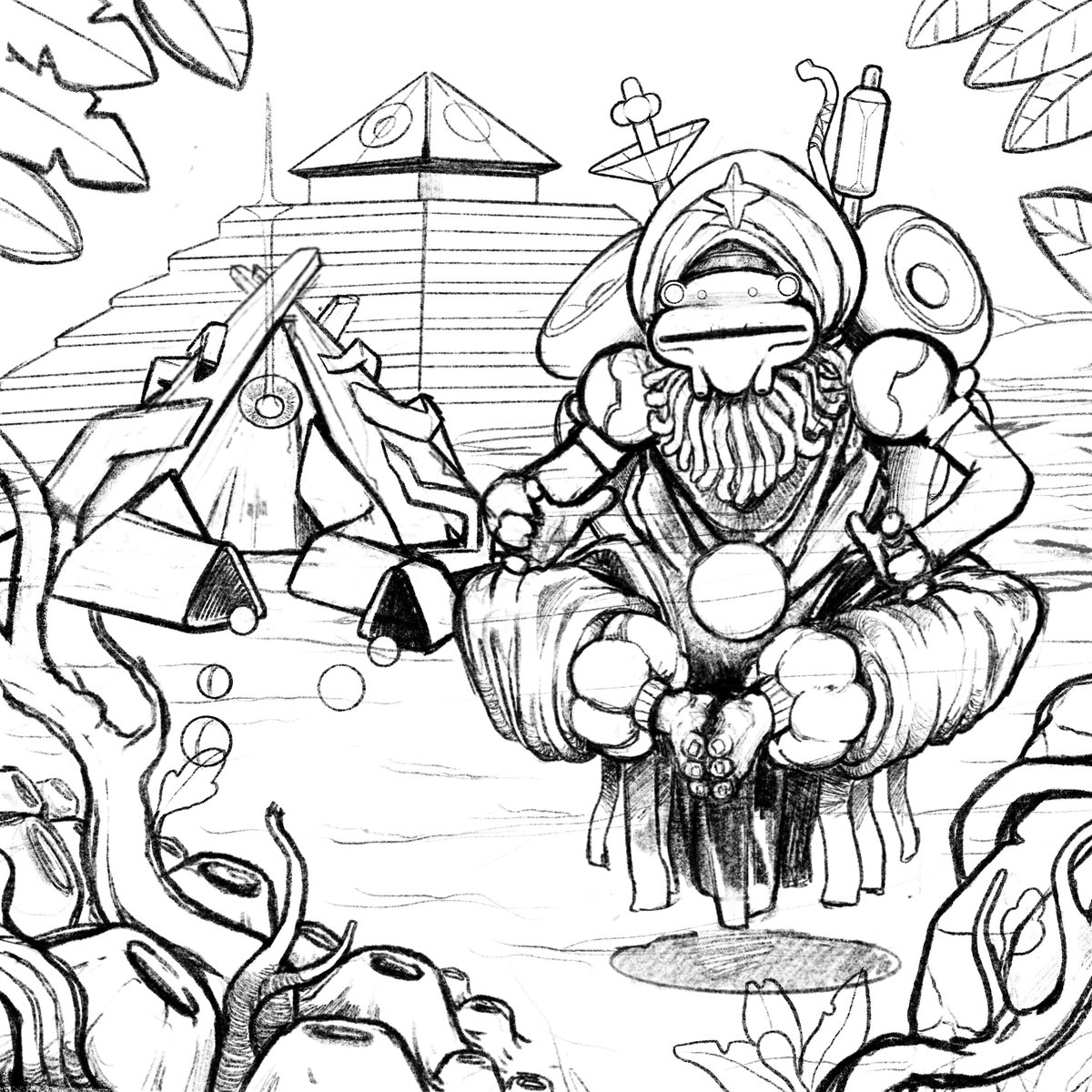 YigitYerka's tweet image. GM.

first sketch / final