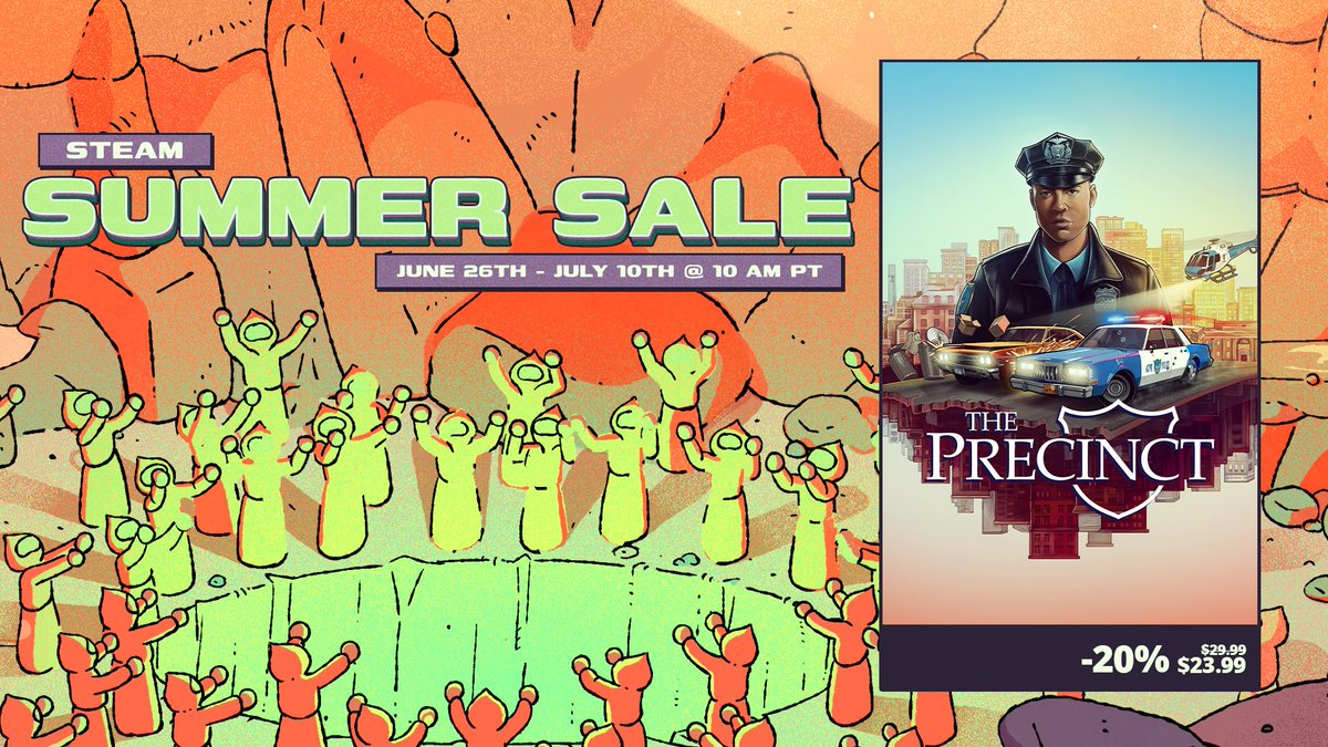 theprecinctgame's tweet image. 🚨 Steam Summer Sale ends in a few days! 🚨
Make sure you pick up The Precinct and bring that crime rate down in Averno City.
Buy here: bit.ly/4noEP9E
#ThePrecinct 🚔
